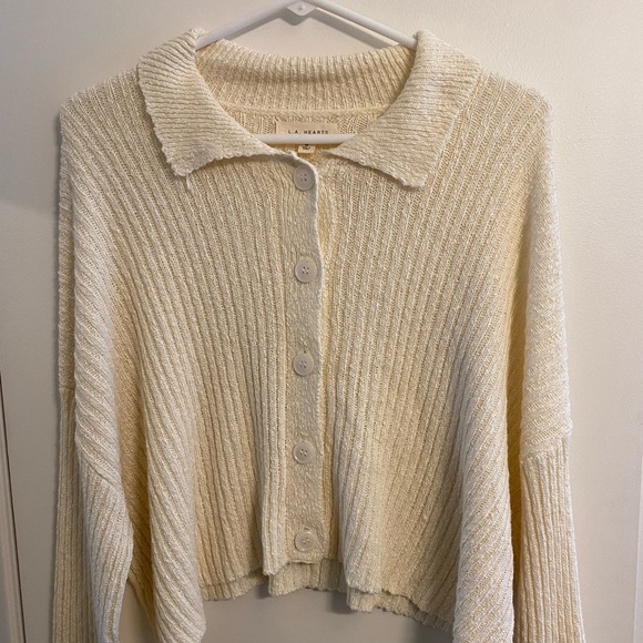 LA Hearts Cropped Button Down Cardigan - Picture 1 of 3